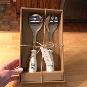 Rae Dunn LL TOSS/SERVE salad utensils NWOT